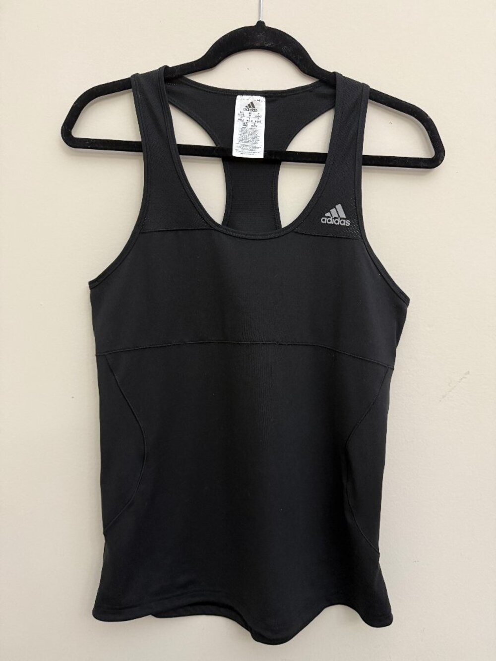 Black Racerback Tank Top Athletic Gym Workout - Adidas Sport Size Medium (12-14)